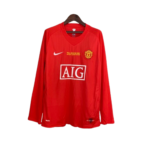 Camisa 1 Manga Longa Retrô Manchester United 2007/08